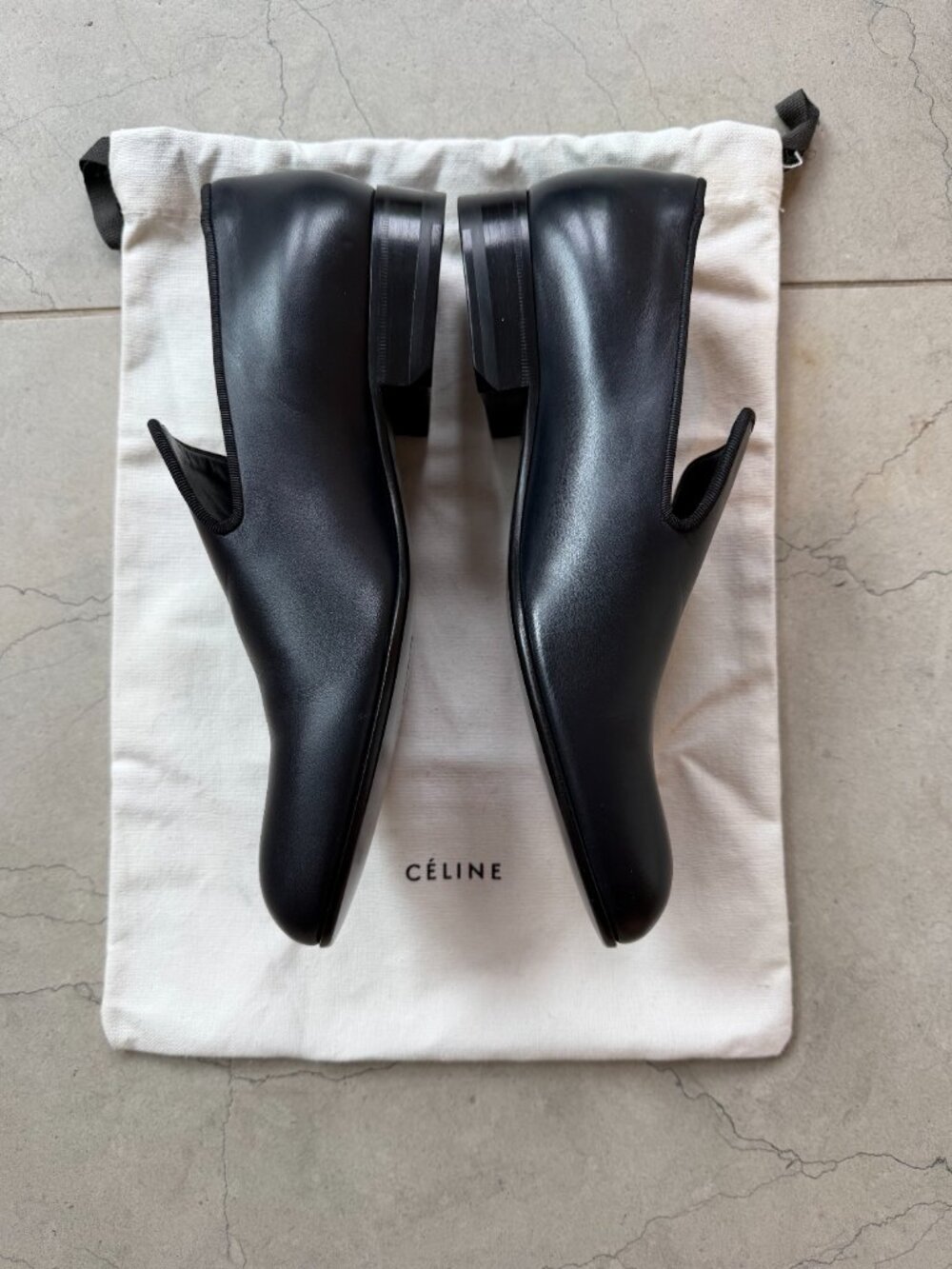 Black Leather Celine Loafers - Picture 3 of 6
